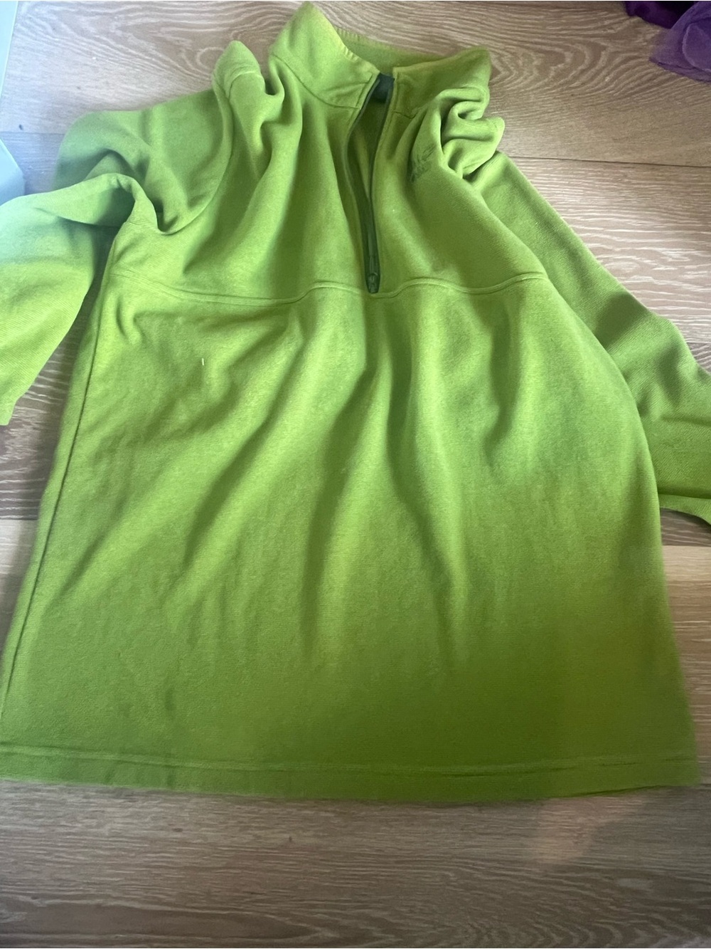 Jack Wolfskin Men's Lime Green Half-Zip Fleece Pullover - Picture 9 of 10